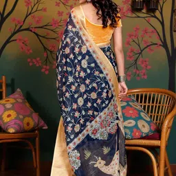 PAMPER YOURSELF Floral Handloom Saree image 4