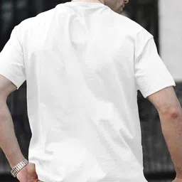 tripr Men Solid Round Neck Cotton Blend White T-Shirt image 2