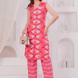 Jyoti Ethnic Motifs Printed Regular Pure Cotton Straight Kurta with Trousers-image-45