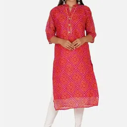 PARTH SY FASHION Women Pink Blended Straight Kurtas-picture-18