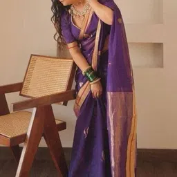 Mufa Ethnic Motifs Zari Handloom Saree-picture-15