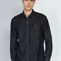 Kuons Avenue Men Smart Spread Collar Solid Cotton Slim Fit Casual Shirt-image-7