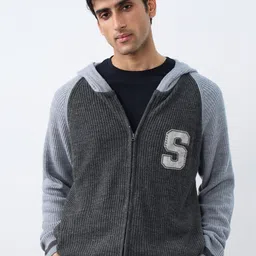 The Souled Store Typography Self Design Hooded Pullover With Zip Detail-image-21