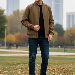 Mast & Harbour Stand Collar Long Sleeves Bomber Jacket-picture-19