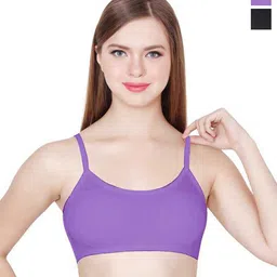 ComfyStyle Pack Of 2 Solid Full Coverage Underwired Lightly Padded Cotton Bra-image-18