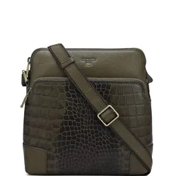 Da Milano Men Textured Messenger Bag-image-25