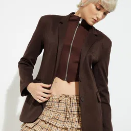 max Women Textured Regular Fit Blazer-picture-12