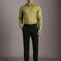 Louis Philippe Men Textured Spread Collar Pure Cotton Formal Shirt image 3