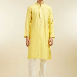 Diwas by Manyavar Ethnic Motifs Woven Design Mandarin Collar Thread Work Straight Kurta-picture-12