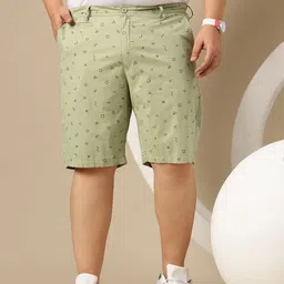 Sztori Men Plus Size Pure Cotton Geometric Printed Chino Shorts image 4