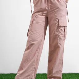Street By Tokyo Talkies Women Mid-Rise Flat-Front Elasticated Baggy Cargos Trousers-picture-17