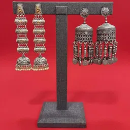 TAG 7 Set Of 2 Pearls Beaded Dome Shaped Jhumkas-image-67