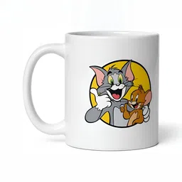 Mr UVD White & Yellow Cartoon Characters Printed Ceramic Glossy Mug 350 ml-picture-21