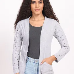 STYLE GRID Women Solid V-Neck Shrug-picture-57