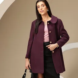 Chemistry Peter Pan Collar Single-Breasted Regular Fit Overcoat-image-45