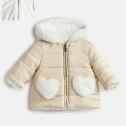 Chicco Girls Hooded Self Design Reversible Casual Parka-picture-55