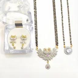 DIVYANSHI COLLECTION Brass American Diamond Silver-Plated Jewellery Set-image-14