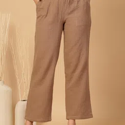 SMERA MART Women Elastic Waist Full Length Cotton Trouser-image-26