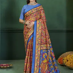 KALINI Ethnic Motifs Printed Bagru Saree-picture-41