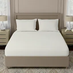 home expressions White 500 TC Cotton Single Bedsheet Set -1.3716m X 2.2352m image 3