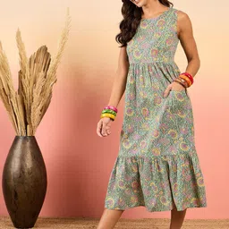 InWeave Floral Print Fit & Flare Midi Dress image 5