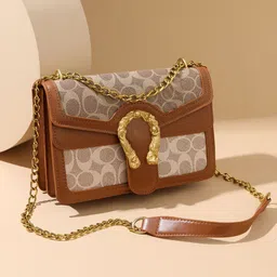 Diva Dale Women Brand Logo Printed Structured Sling Bag-image-82