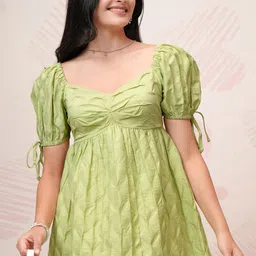Tokyo Talkies Women Puff Sleeve Fit & Flare Mini Dress-image-69
