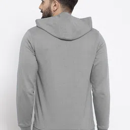 AUSK Men Solid Full Sleeve Hooded Sweatshirt With Full Zipper image 2