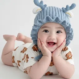 REFFER Kids Self Design Woollen Beanie Caps image 2