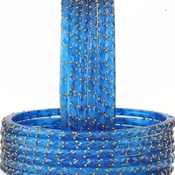 Instyle Forever Set Of 10 Blue Glass Artificial Stones Bangle image 1