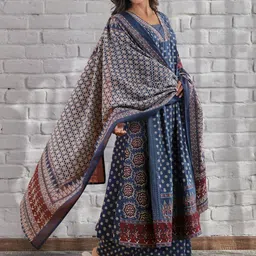 TOOCHKI Women Ethnic Motifs Printed Anarkali Kurta with Palazzo & Dupatta image 2