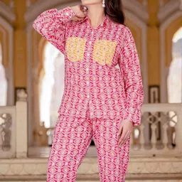 SAADGEE Printed Pure Cotton Shirt With Trouser Co -Ords image 5
