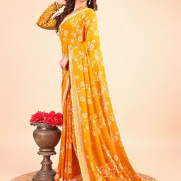 Leelavati Floral Printed Pure Chiffon Saree image 5