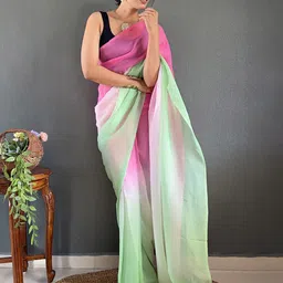 DIVASTRI Ombre Ready to Wear Pure Georgette Saree image 5