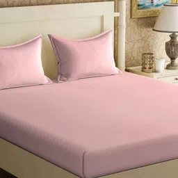Myntra Elegant Homes Book Fold Pink 300 TC Fitted King Bedsheet Set 2.5m x 2.25m-image-3