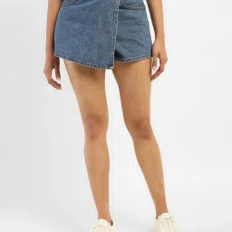 levi's Women's High Rise Navy Regular Fit Skort image 2