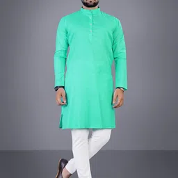 Attigo Mandarin Collar Straight Kurta with Pyjamas-picture-15