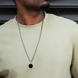 SK Enterprisess Silver-Plated Circular Pendants with Chains image 3