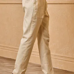 Tasva Men Mid Rise Regular Fit Trousers image 3