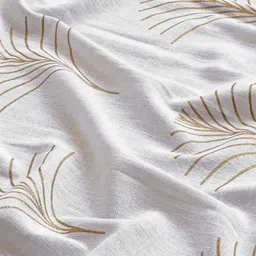 HOMEMONDE White & Gold-Toned 2 Pieces Floral Printed Sheer Window Curtains image 2