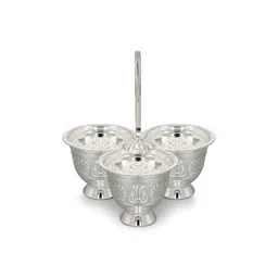 BHIMA Silver-Toned 925 Sterling Silver Chaturbhaag Kumkum Set-picture-39