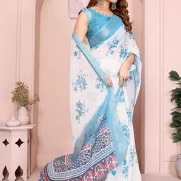sobha enterprise Floral Linen Blend Saree-picture-12