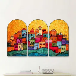 SAF Multicoloured Set of 3 Piece MDF Other Wall Paintings-picture-24