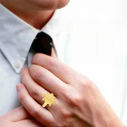 dzinetrendz Gold Plated Lakshmi Finger Ring with Tortoise Shape, Vaastu Fengshui image 4