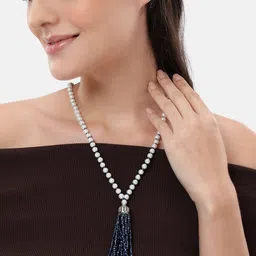 DressBerry Rhodium-Plated Brass Pearls Necklace-picture-26