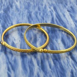 Missmister Unisex Kids Brass Gold-Plated Kada Bangle-picture-38