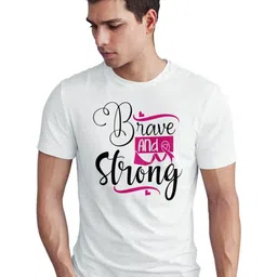 Seekbuylove Men Bio Finish Brave And Strong Round Neck Pure Cotton T-shirt-picture-35