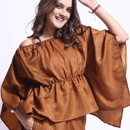 Fashfun Off-Shoulder Batwing Sleeve Peplum Top image 2