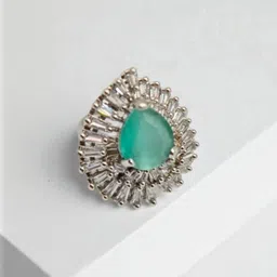 SAPRAA TRENDS Women Silver-Plated White Solitaire AD-Studded Finger Ring-picture-25