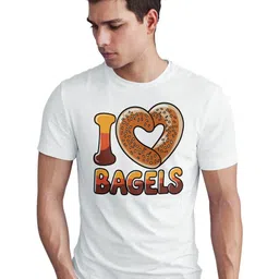 Seekbuylove Men Bio Finish I Love Bagels Round Neck Pure Cotton T-shirt-picture-12